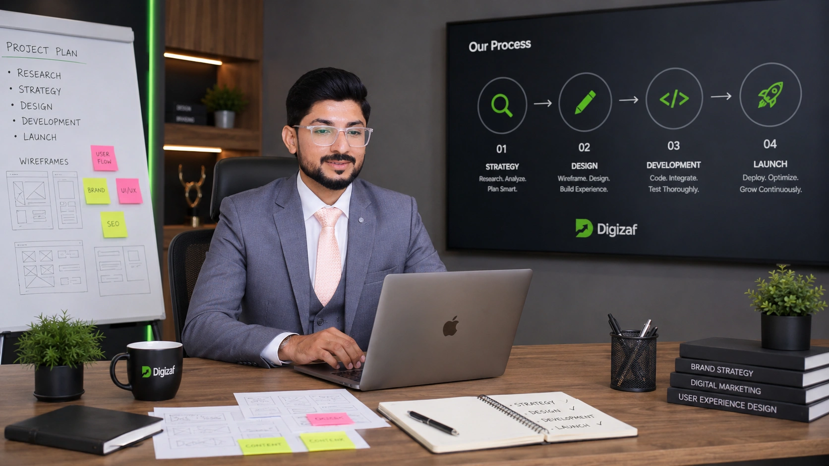 Professional web developer working on WordPress website design project