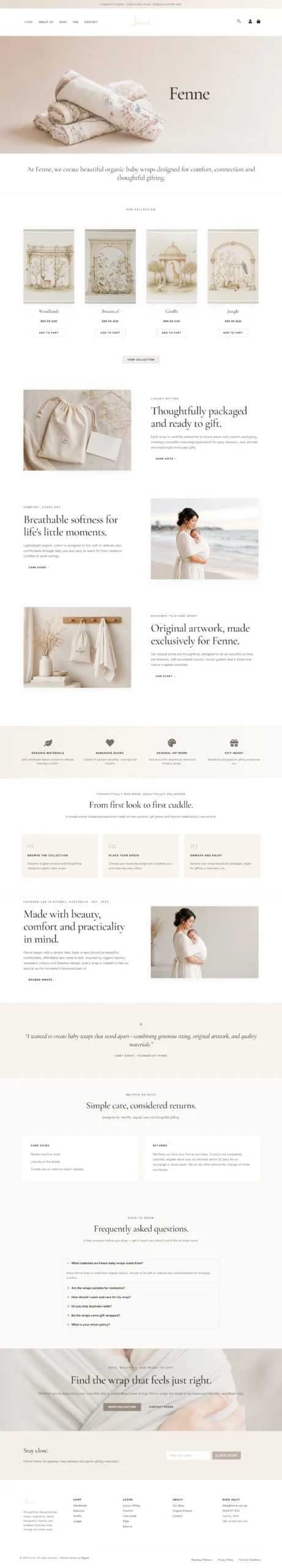 Fenne website full-page screenshot